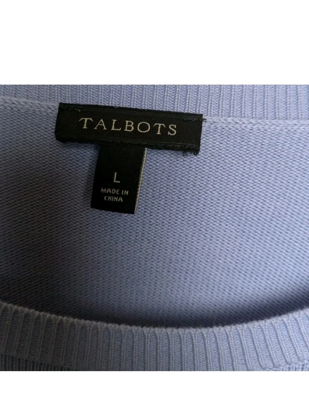 Talbots Nautical Crewneck Sweater Large with Navy Anchor